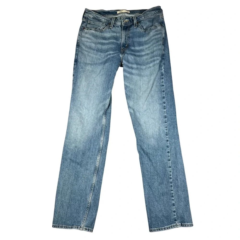 Levi Strauss Signature Gold Mens Straight Fit Medium Wash Jeans W32 L34 (32.5)